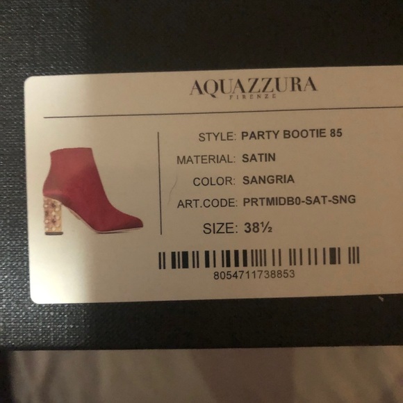 BRAND NEW $1675 Aquazurra Satin Heeled Boots - Picture 4 of 8